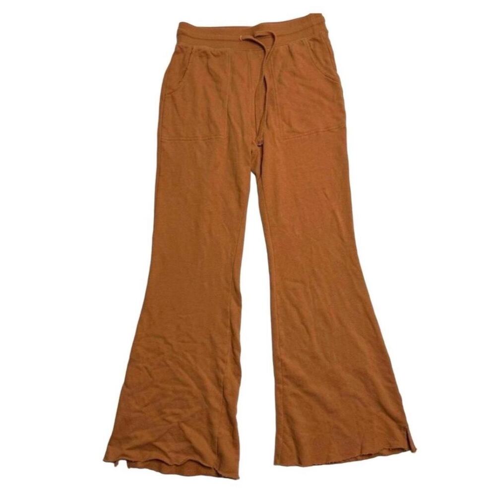 Aerie burnt orange wide leg flare cotton sweatpants waist and pockets size small